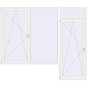 Buy Balcony doors 2995x2528 mm BALCONY DOOR REHAU SYNEGO RAL 9016 Traffic white two-sided