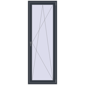 Drzwi balkonowe plastikowe 800x2300 mm Jednoskrzydłowe. View from inside Buy Drzwi balkonowe 800x2300 mm BALCONY DOOR REHAU SYNEGO ANTHRACITE_GREY_STRUKTURAL dwustronny