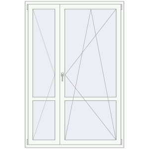Buy Balcony doors 1420x2100 mm BALCONY DOOR REHAU EURO 70 RAL 9016 Traffic white two-sided