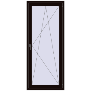 Buy Balcony doors 800x1900 mm BALCONY DOOR REHAU EURO 60 BLACK_BROWN two-sided