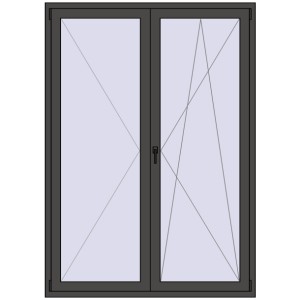 Buy Balcony doors 1500x2100 mm BALCONY DOOR REHAU EURO 70 BASALT_GREY two-sided