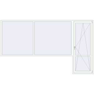 Buy Balcony doors 3600x2100 mm BALCONY DOOR REHAU SYNEGO RAL 9016 Traffic white two-sided