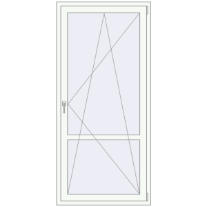 Buy Balcony doors 950x2050 mm BALCONY DOOR REHAU SYNEGO RAL 9016 Traffic white two-sided