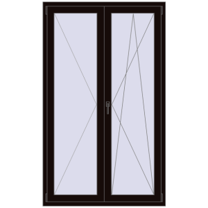 Buy Balcony doors 1200x2000 mm BALCONY DOOR REHAU EURO 70 BLACK_BROWN two-sided
