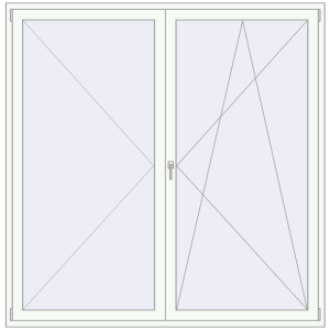 Buy Balcony doors 2100x2100 mm BALCONY DOOR REHAU EURO 70 RAL 9016 Traffic white two-sided