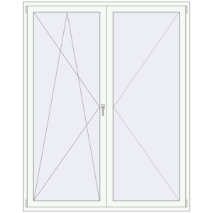 Buy Balcony doors 1800x2260 mm BALCONY DOOR REHAU SYNEGO RAL 9016 Traffic white two-sided