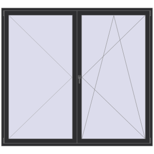 Buy Balcony doors 2300x2100 mm BALCONY DOOR REHAU SYNEGO ANTHRACITE_GREY_GLATT two-sided