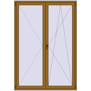 Buy Balcony doors 1600x2300 mm BALCONY DOOR REHAU SYNEGO LIGHT_OAK two-sided