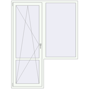 Buy Balcony doors 1600x2100 mm BALCONY DOOR REHAU EURO 70 RAL 9016 Traffic white two-sided