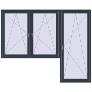 Buy Balcony doors 2600x2100 mm BALCONY DOOR REHAU SYNEGO ANTHRACITE_GREY_STRUKTURAL two-sided