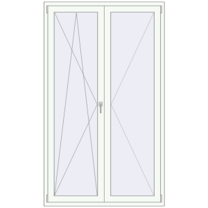 Buy Balcony doors 1285x2210 mm BALCONY DOOR REHAU EURO 70 RAL 9016 Traffic white two-sided