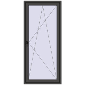 Drzwi balkonowe plastikowe 900x2000 mm Jednoskrzydłowe. Widok od środka Zamów teraz Drzwi balkonowe 900x2000 mm BALCONY DOOR REHAU EURO 60