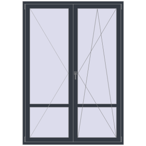 Buy Balcony doors 1550x2200 mm BALCONY DOOR REHAU EURO 70 ANTHRACITE_GREY_STRUKTURAL two-sided