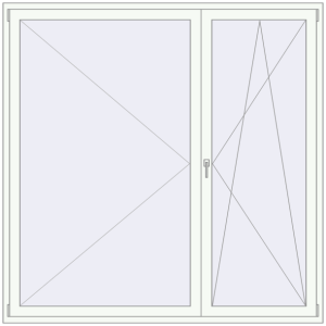 Buy Balcony doors 2100x2100 mm BALCONY DOOR REHAU EURO 70 RAL 9016 Traffic white two-sided