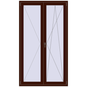 Buy Balcony doors 1200x2100 mm BALCONY DOOR REHAU EURO 70 BLACK_CHERRY two-sided