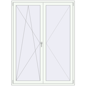 Buy Balcony doors 1600x2050 mm BALCONY DOOR REHAU EURO 70 RAL 9016 Traffic white two-sided
