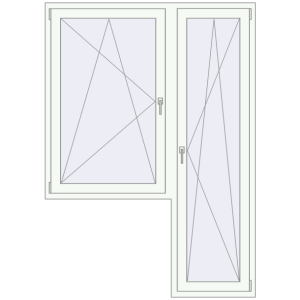 Plastic balcony door 1500x2100 mm With left side window. View from inside Buy Balcony doors 1500x2100 mm BALCONY DOOR REHAU EURO 70 RAL 9016 Traffic white two-sided