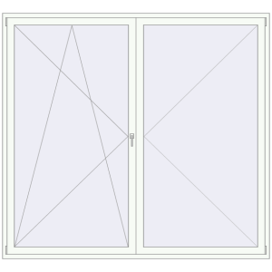 Drzwi balkonowe plastikowe 2500x2300 mm Podwójny liść. Widok od środka Zamów teraz Drzwi balkonowe 2500x2300 mm BALCONY DOOR REHAU SYNEGO RAL 9016 Traffic white dwustronny