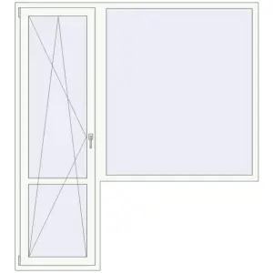Buy Balcony doors 2000x2200 mm BALCONY DOOR REHAU EURO 70 RAL 9016 Traffic white two-sided
