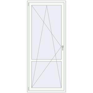 Plastic balcony door 970x2300 mm Single leaf with mullion. View from inside Buy Balcony doors 970x2300 mm BALCONY DOOR REHAU SYNEGO RAL 9016 Traffic white two-sided