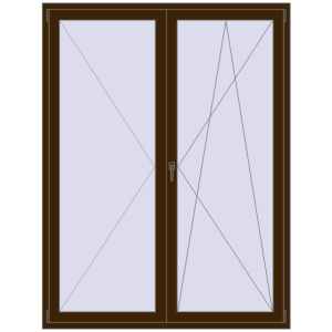 Buy Balcony doors 1600x2100 mm BALCONY DOOR REHAU SYNEGO DARK_OAK two-sided