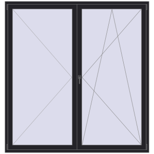 Buy Balcony doors 2100x2200 mm BALCONY DOOR REHAU SYNEGO BLACK_ULTI-MATT two-sided