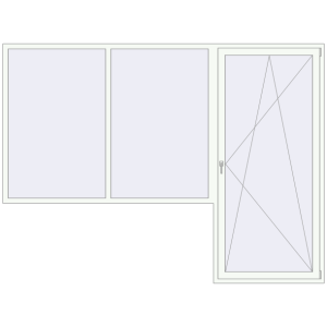 Buy Balcony doors 3080x2300 mm BALCONY DOOR REHAU EURO 70 RAL 9016 Traffic white two-sided