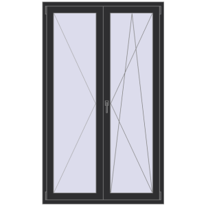 Buy Balcony doors 1200x2000 mm BALCONY DOOR REHAU EURO 70 ANTHRACITE_GREY_GLATT two-sided