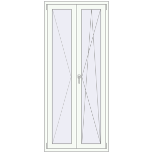 Buy Balcony doors 900x2100 mm BALCONY DOOR REHAU EURO 70 RAL 9016 Traffic white two-sided