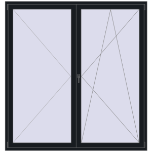 Buy Balcony doors 2000x2100 mm BALCONY DOOR REHAU EURO 70 BLACK_COOL_110L-2 two-sided