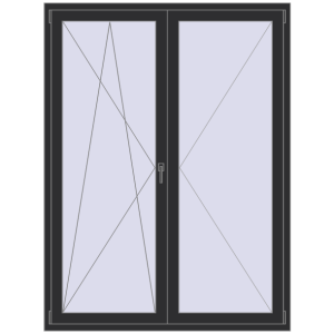 Buy Balcony doors 1500x2000 mm BALCONY DOOR REHAU EURO 70 ANTHRACITE_GREY_GLATT two-sided