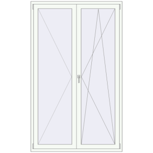 Buy Balcony doors 1400x2300 mm BALCONY DOOR REHAU SYNEGO RAL 9016 Traffic white two-sided