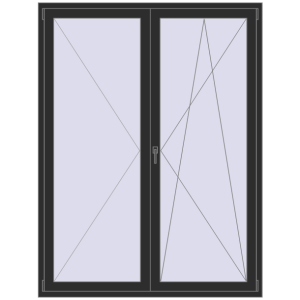 Buy Balcony doors 1600x2100 mm BALCONY DOOR REHAU EURO 70 BLACK_STRUCTURAL two-sided