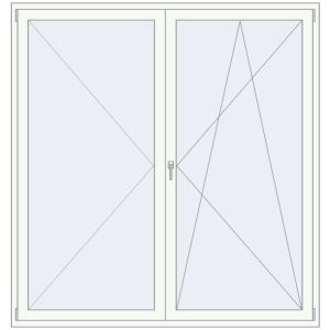 Buy Balcony doors 2000x2100 mm BALCONY DOOR REHAU EURO 60 RAL 9016 Traffic white two-sided