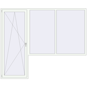 Buy Balcony doors 2800x2300 mm BALCONY DOOR REHAU EURO 70 RAL 9016 Traffic white two-sided