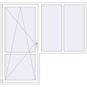 Drzwi balkonowe plastikowe 2200x2100 mm With right side window. Widok od środka Zamów teraz Drzwi balkonowe 2200x2100 mm BALCONY DOOR REHAU EURO 70 RAL 9016 Traffic white dwustronny
