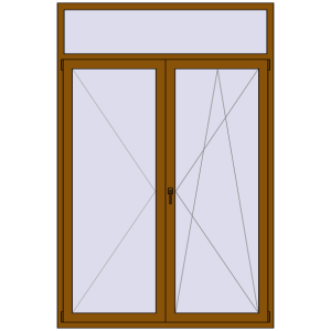 Buy Balcony doors 1600x2400 mm BALCONY DOOR REHAU SYNEGO GOLDEN OAK two-sided