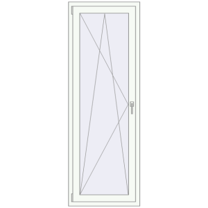 Plastic balcony door 730x2000 mm Single leaf. View from inside Buy Balcony doors 730x2000 mm BALCONY DOOR REHAU SYNEGO RAL 9016 Traffic white two-sided