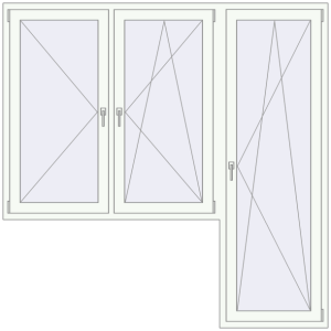 Buy Balcony doors 2100x2100 mm BALCONY DOOR REHAU EURO 70 RAL 9016 Traffic white two-sided