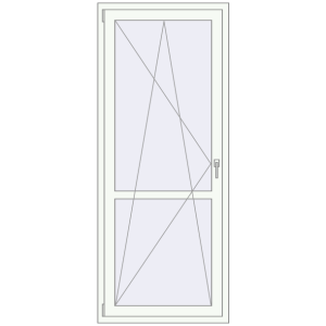 Plastic balcony door 830x2070 mm Single leaf with mullion. View from inside Buy Balcony doors 830x2070 mm BALCONY DOOR REHAU EURO 70 RAL 9016 Traffic white two-sided