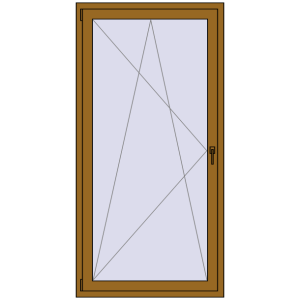 Plastic balcony door 1000x1990 mm Single leaf. View from inside Buy Balcony doors 1000x1990 mm BALCONY DOOR REHAU SYNEGO LIGHT_OAK two-sided
