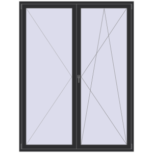 Buy Balcony doors 1830x2400 mm BALCONY DOOR REHAU EURO 70 ANTHRACITE_GREY_GLATT two-sided