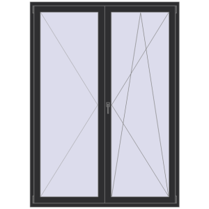 Zamów teraz Drzwi balkonowe 1600x2200 mm BALCONY DOOR REHAU EURO 70 ANTHRACITE_GREY_GLATT dwustronny