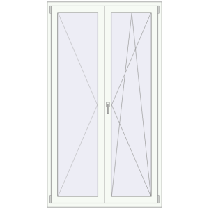 Buy Balcony doors 1200x2150 mm BALCONY DOOR REHAU EURO 70 RAL 9016 Traffic white two-sided
