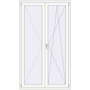 Buy Balcony doors 1200x2100 mm BALCONY DOOR REHAU SYNEGO RAL 9016 Traffic white two-sided