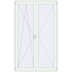 Buy Balcony doors 1350x2300 mm BALCONY DOOR REHAU EURO 70 RAL 9016 Traffic white two-sided