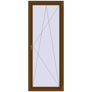 Drzwi balkonowe plastikowe 900x2300 mm Jednoskrzydłowe. Widok od środka Zamów teraz Drzwi balkonowe 900x2300 mm BALCONY DOOR REHAU SYNEGO WALNUT dwustronny