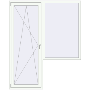 Buy Balcony doors 1700x2100 mm BALCONY DOOR REHAU EURO 70 RAL 9016 Traffic white two-sided