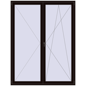 Buy Balcony doors 1800x2350 mm BALCONY DOOR REHAU SYNEGO BLACK_BROWN two-sided