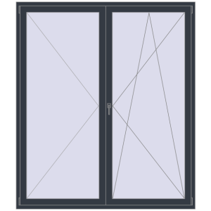 Buy Balcony doors 1900x2200 mm BALCONY DOOR REHAU SYNEGO ANTHRACITE_GREY_STRUKTURAL two-sided